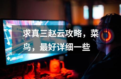 求真三赵云攻略,菜鸟,最好详细一些..-第1张-游戏信息-龙启网