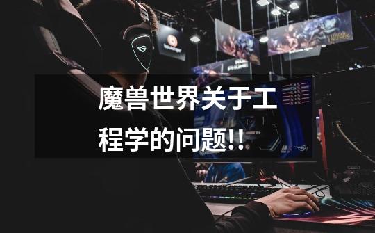 魔兽世界关于工程学的问题!!-第1张-游戏信息-龙启网