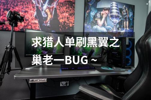 求猎人单刷黑翼之巢老一BUG ~-第1张-游戏信息-龙启网