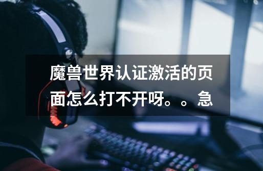 魔兽世界认证激活的页面怎么打不开呀。。急-第1张-游戏信息-龙启网