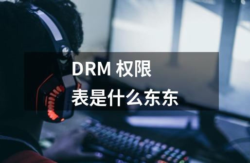 DRM 权限表是什么东东-第1张-游戏信息-龙启网
