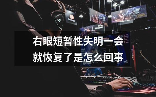 右眼短暂性失明一会就恢复了是怎么回事-第1张-游戏信息-龙启网