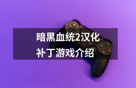 暗黑血统2汉化补丁游戏介绍-第1张-游戏信息-龙启网