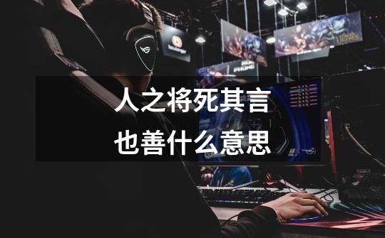 人之将死其言也善什么意思-第1张-游戏信息-龙启网