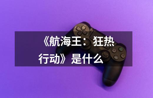 《航海王:狂热行动》是什么-第1张-游戏信息-龙启网