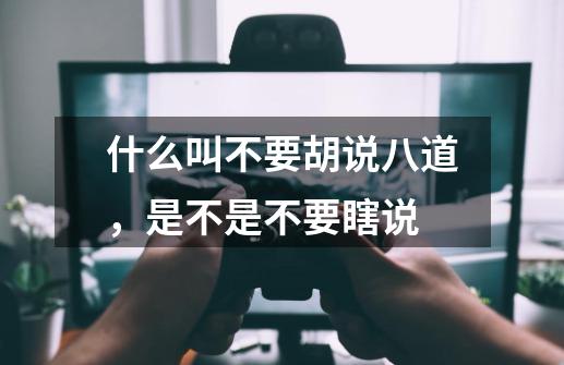 什么叫不要胡说八道，是不是不要瞎说-第1张-游戏信息-龙启网