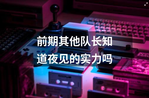 前期其他队长知道夜见的实力吗-第1张-游戏信息-龙启网