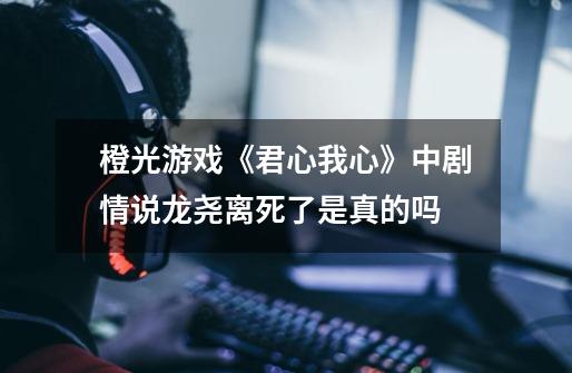 橙光游戏《君心我心》中剧情说龙尧离死了是真的吗-第1张-游戏信息-龙启网