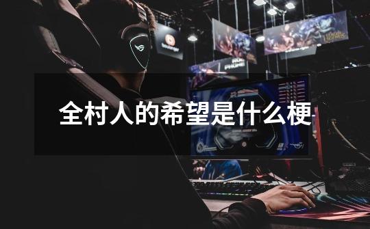 全村人的希望是什么梗-第1张-游戏信息-龙启网