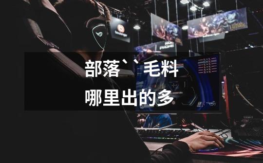 部落``毛料哪里出的多-第1张-游戏信息-龙启网