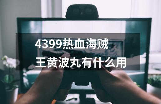 4399热血海贼王黄波丸有什么用-第1张-游戏信息-龙启网