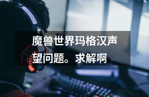 魔兽世界玛格汉声望问题。求解啊-第1张-游戏信息-龙启网