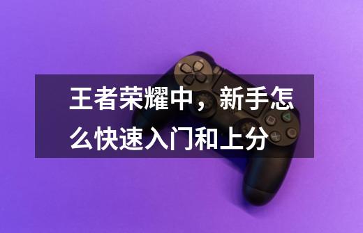王者荣耀中,新手怎么快速入门和上分-第1张-游戏信息-龙启网