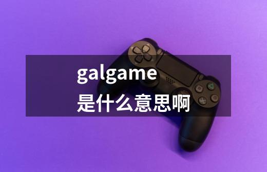 galgame是什么意思啊-第1张-游戏信息-龙启网