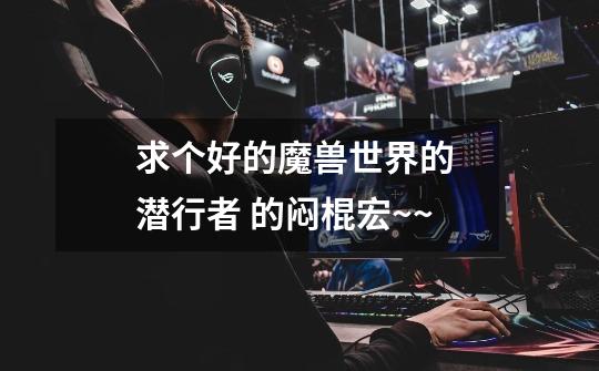求个好的魔兽世界的 潜行者 的闷棍宏~~-第1张-游戏信息-龙启网