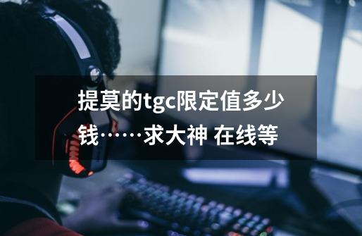提莫的tgc限定值多少钱……求大神 在线等-第1张-游戏信息-龙启网