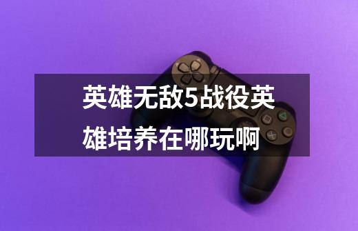 英雄无敌5战役英雄培养在哪玩啊-第1张-游戏信息-龙启网