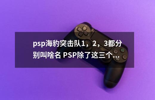 psp海豹突击队1，2，3都分别叫啥名 PSP除了这三个还有别的吗-第1张-游戏信息-龙启网