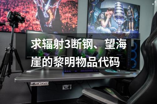 求辐射3断钢、望海崖的黎明物品代码-第1张-游戏信息-龙启网