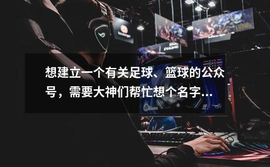 想建立一个有关足球、篮球的公众号,需要大神们帮忙想个名字!-第1张-游戏信息-龙启网