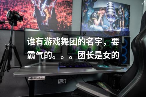 谁有游戏舞团的名字，要霸气的。。。团长是女的-第1张-游戏信息-龙启网