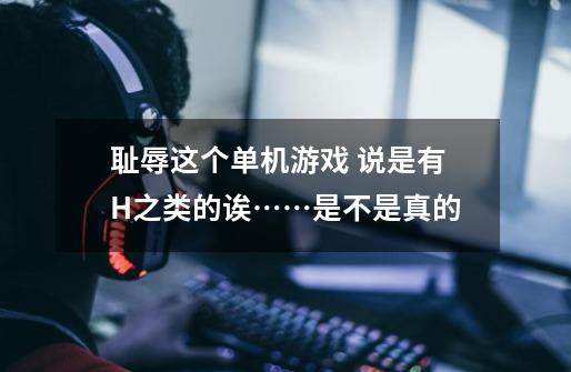 耻辱这个单机游戏 说是有H之类的诶……是不是真的-第1张-游戏信息-龙启网