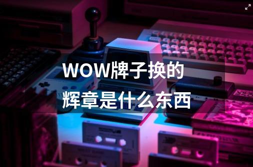 WOW牌子换的辉章是什么东西-第1张-游戏信息-龙启网
