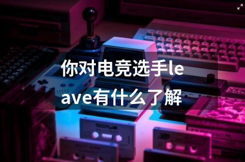 你对电竞选手leave有什么了解-第1张-游戏信息-龙启网