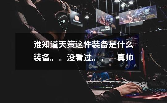 谁知道天策这件装备是什么装备。。没看过。。。真帅-第1张-游戏信息-龙启网
