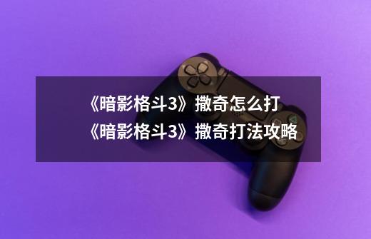 《暗影格斗3》撒奇怎么打 《暗影格斗3》撒奇打法攻略-第1张-游戏信息-龙启网