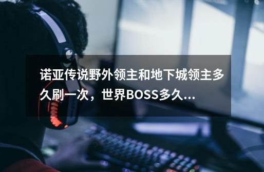 诺亚传说野外领主和地下城领主多久刷一次,世界BOSS多久刷一次,本人第一次玩不太清楚-第1张-游戏信息-龙启网