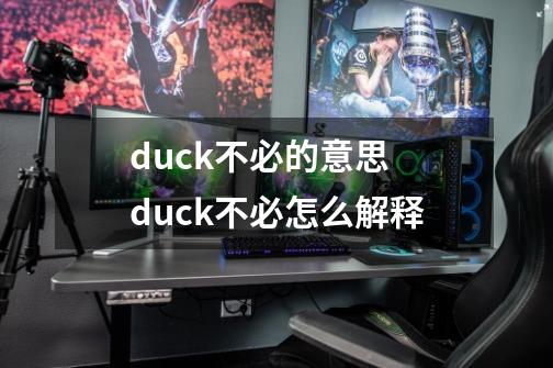 duck不必的意思 duck不必怎么解释-第1张-游戏信息-龙启网