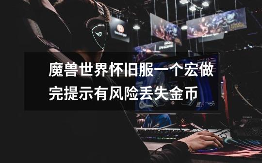 魔兽世界怀旧服一个宏做完提示有风险丢失金币-第1张-游戏信息-龙启网