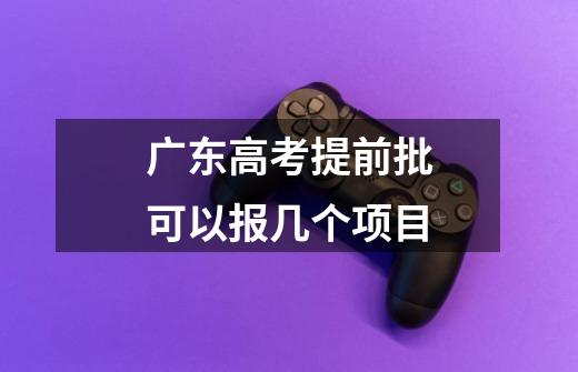 广东高考提前批可以报几个项目-第1张-游戏信息-龙启网