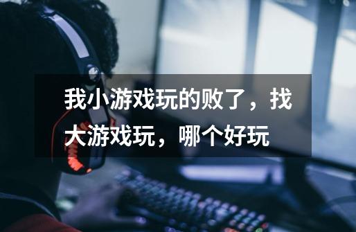 我小游戏玩的败了,找大游戏玩,哪个好玩-第1张-游戏信息-龙启网