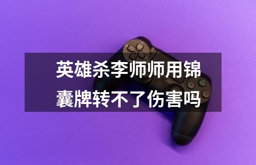 英雄杀李师师用锦囊牌转不了伤害吗-第1张-游戏信息-龙启网