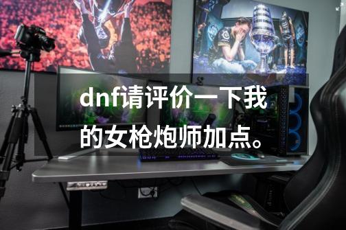 dnf请评价一下我的女枪炮师加点。-第1张-游戏信息-龙启网