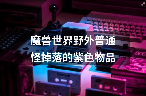 魔兽世界野外普通怪掉落的紫色物品-第1张-游戏信息-龙启网