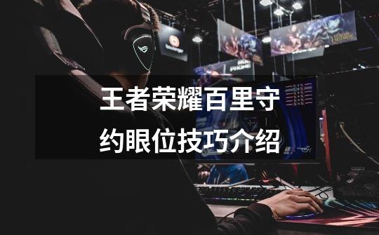 王者荣耀百里守约眼位技巧介绍-第1张-游戏信息-龙启网