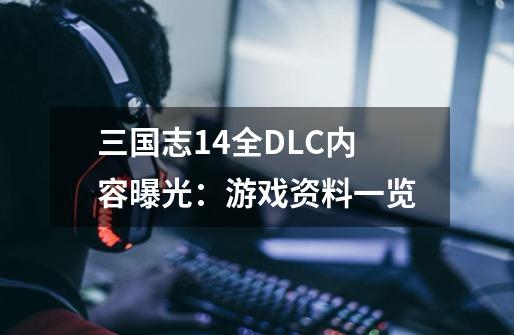三国志14全DLC内容曝光:游戏资料一览-第1张-游戏信息-龙启网