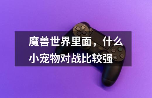 魔兽世界里面，什么小宠物对战比较强-第1张-游戏信息-龙启网