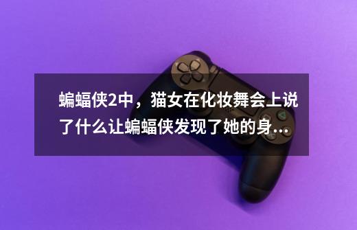 蝙蝠侠2中,猫女在化妆舞会上说了什么让蝙蝠侠发现了她的身份-第1张-游戏信息-龙启网
