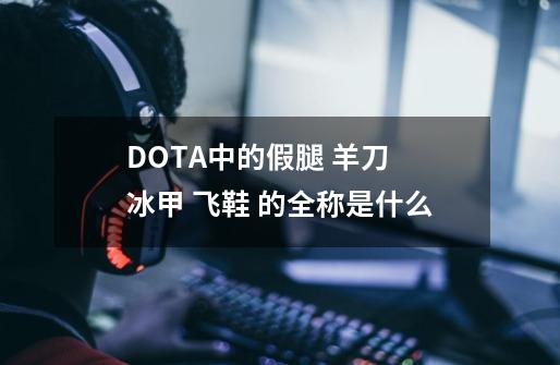 DOTA中的假腿 羊刀 冰甲 飞鞋 的全称是什么-第1张-游戏信息-龙启网
