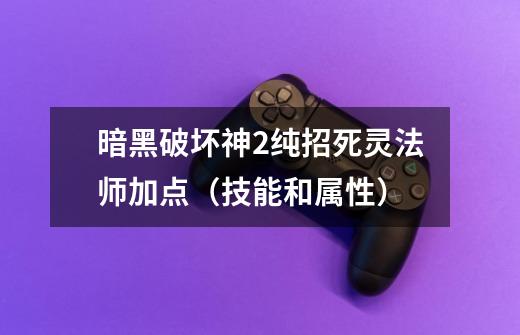 暗黑破坏神2纯招死灵法师加点(技能和属性)-第1张-游戏信息-龙启网