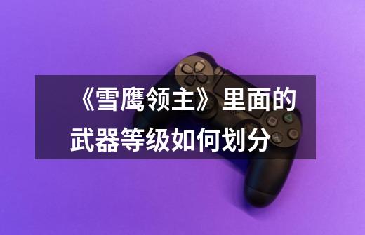 《雪鹰领主》里面的武器等级如何划分-第1张-游戏信息-龙启网