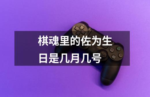 棋魂里的佐为生日是几月几号-第1张-游戏信息-龙启网