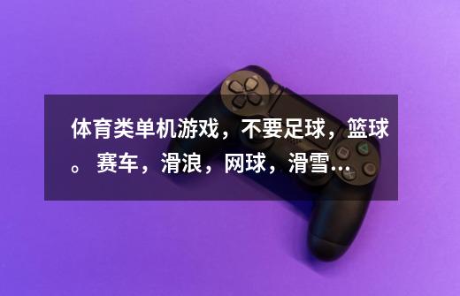 体育类单机游戏,不要足球,篮球。 赛车,滑浪,网球,滑雪的。 画面不要很差,和虚拟网球差不多就行-第1张-游戏信息-龙启网