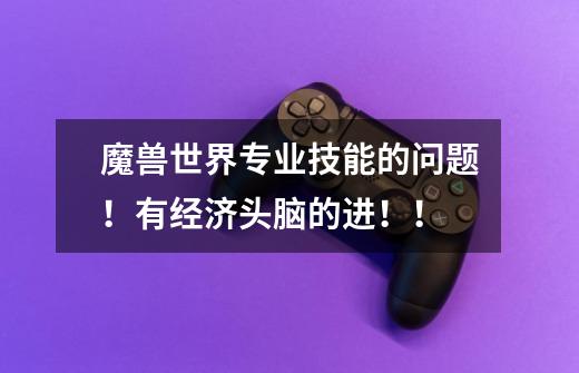 魔兽世界专业技能的问题!有经济头脑的进!!-第1张-游戏信息-龙启网