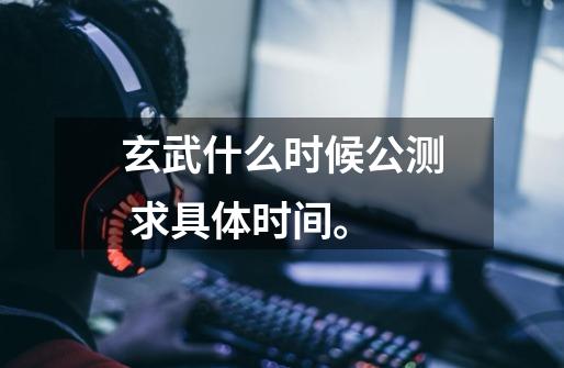 玄武什么时候公测 求具体时间。-第1张-游戏信息-龙启网