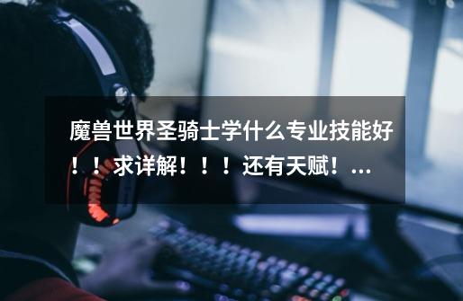 魔兽世界圣骑士学什么专业技能好!!求详解!!!还有天赋!我是一边任务一边排本!!新手!求帮!-第1张-游戏信息-龙启网